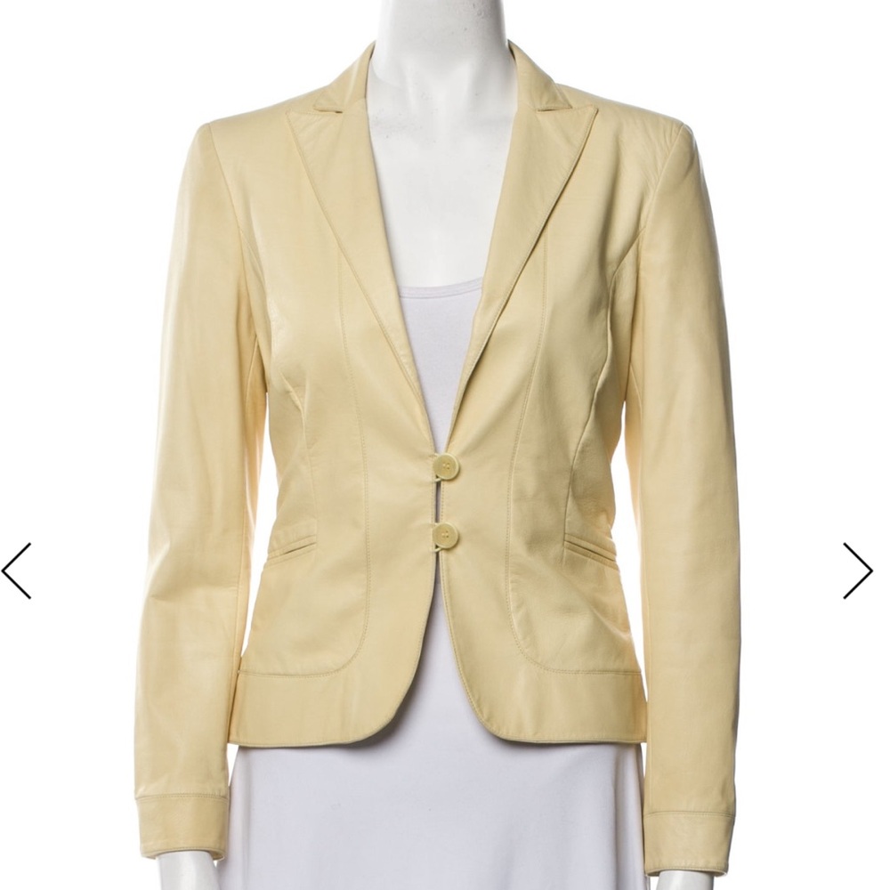 Vintage Armani calfskin blazer - butter yellow